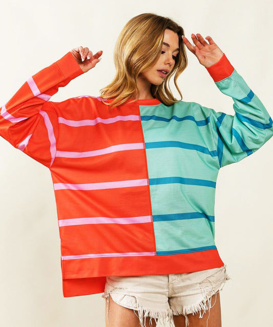 Stripe Color Block Knit
