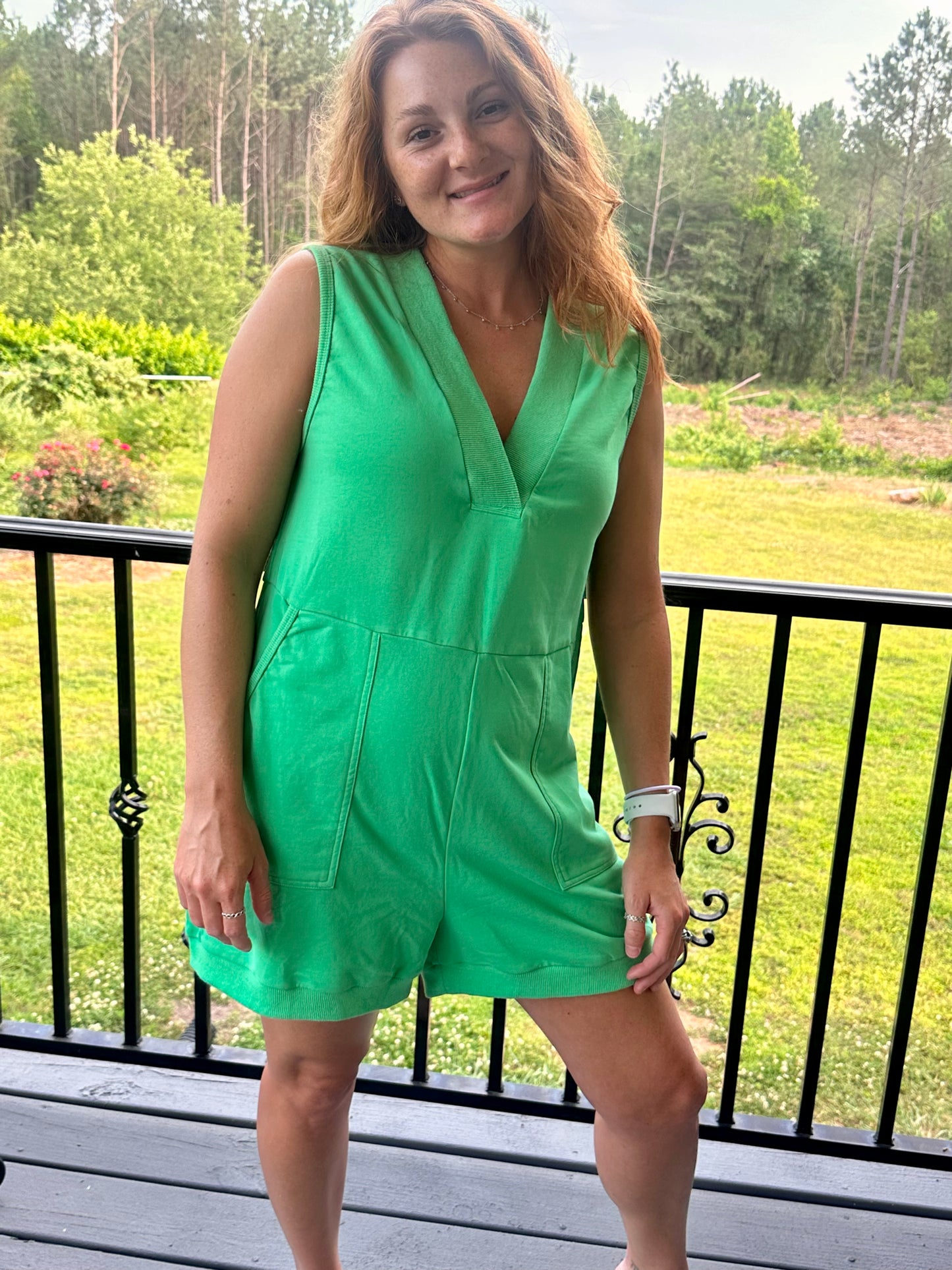 Breezy Green Romper